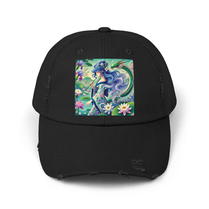Fairy of the Koi Pond Unisex Distressed Cap