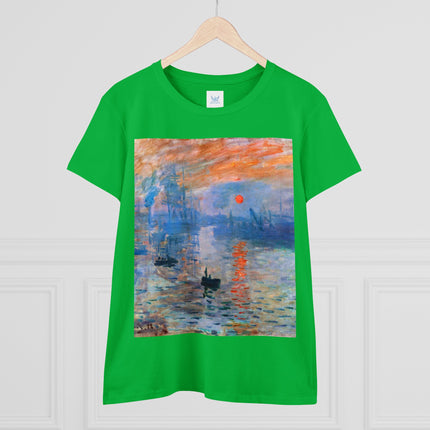 Sunrise by Claude Monet Women's Midweight Cotton Tee