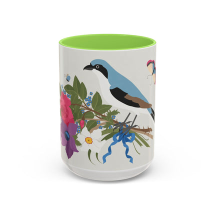 Bluebird & Butterfly Colorful Mugs – Spring Harmony & Delicate Beauty