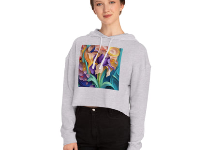 The Elegant Iris Flower Women’s Cropped Hooded Sweatshirt