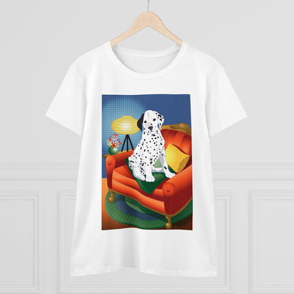 A Dalmatian's Cozy Corner Women's Midweight Cotton Tee