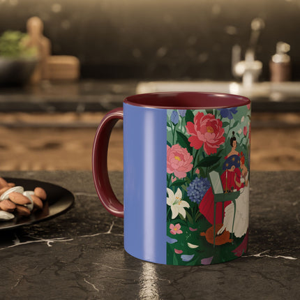 The Ladies Of The Blossoming Vanity Colorful Mugs – Art Deco Floral Elegance
