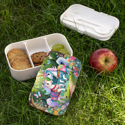 Baby Unicorns and Fluttering Butterflies Bento Lunch Box