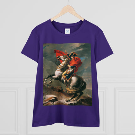 Napoleon Crossing the Alps by Jacques-Louis David Women's Midweight Cotton Tee