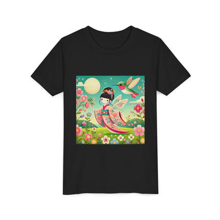 Geisha Fairy and the Hummingbird Blossom Youth Short Sleeve Tee