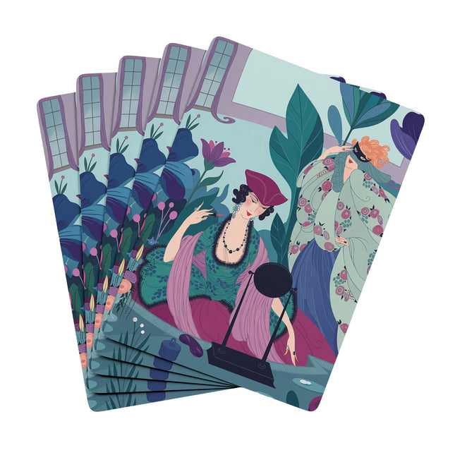 🎭🌸 The Ladies Of The Secret Masquerade Playing Cards – Art Deco Floral Mystery