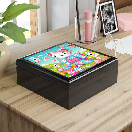 Springtime Kitten’s Easter Joy Jewelry Box
