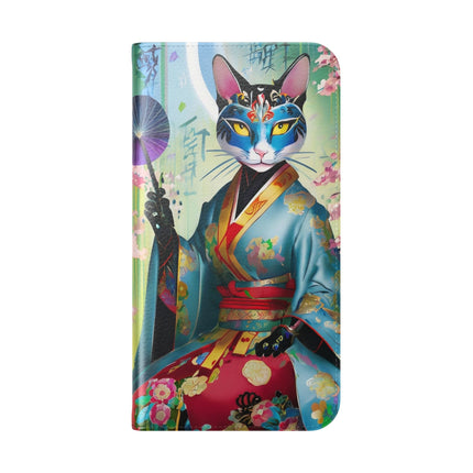 🌸✨ Cyberpunk Geisha Flip Case – Neon Elegance & Futuristic Grace