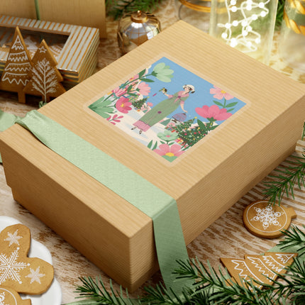 🐦🎄 The Lady Of The Christmas Songbird Kiss-Cut Sticker – Art Deco Holiday Fantasy