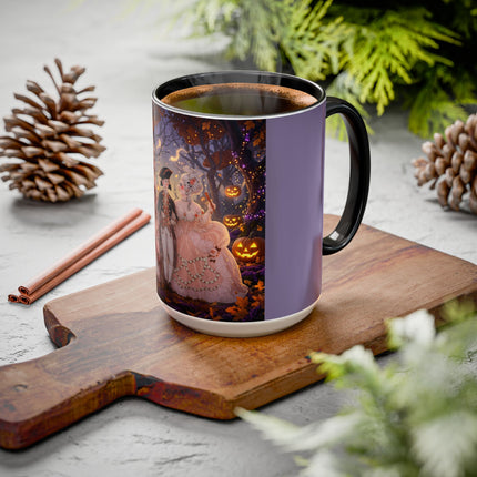 🎃🌙 The Midnight Court Of Pumpkin Grove Colorful Mug – Elegant Halloween Masquerade