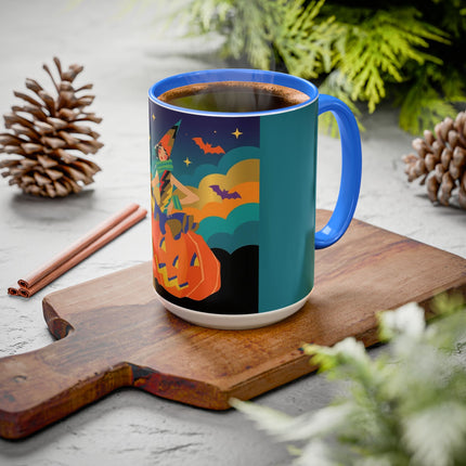 🌙🎃 The Witch Of Crescent Moon Pumpkin Colorful Mug – Colorful Halloween Charm