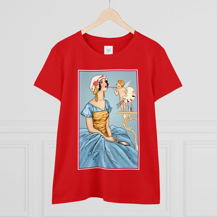 The Enchanting Painter: A Fairy's Artistic Touch Ceramic Women's Midweight Cotton Tee
