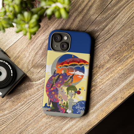 Parasol Sunset Geisha Phone Case – Elegant Twilight Grace
