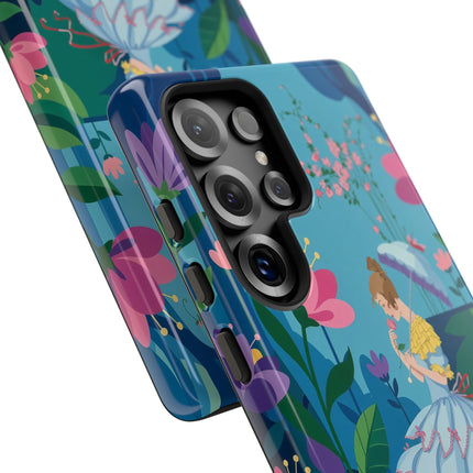 🌸☂️ A Stroll Through The Enchanted Forest Phone Case – Art Deco Floral Fantasy