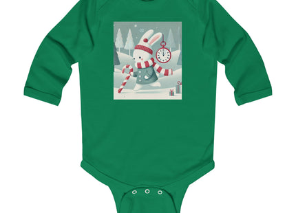 Candy Cane Timekeeper Bunny Infant Long Sleeve Bodysuit
