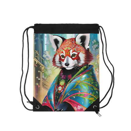 Cybernetic Red Panda Drawstring Bag
