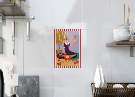 Art Deco Christmas Ceramic Tile