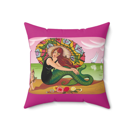 Siren Serenade by Carlo Chiostri Spun Polyester Square Pillow