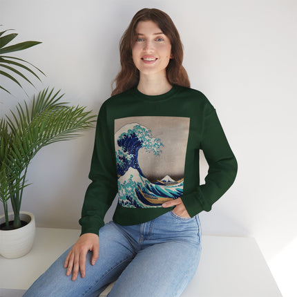 The Great Wave off Kanagawa by Katsushika Hokusai Heavy Blend™ Crewneck Sweatshirt