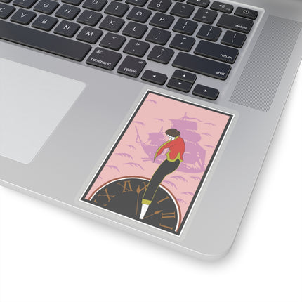Woman Waiting for her Beloved at 1:59 by Kobayashi Kaichi Kiss-Cut Stickers (4 Sizes)