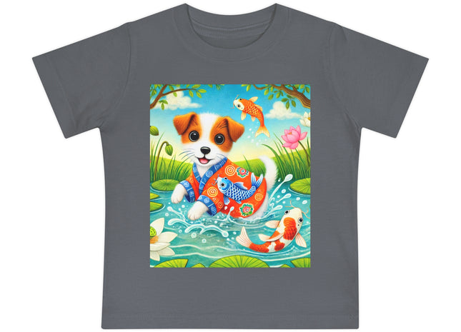 Koi Pond Puppy Baby Short Sleeve T-Shirt