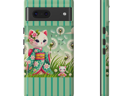 Geisha Kitten and the Dandelion Phone Cases
