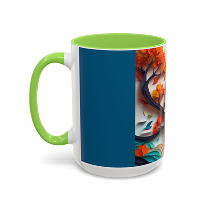 Owl at an Autumn Park Colorful Mugs (11oz, 15oz)