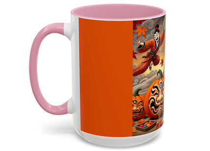 Halloween Rabbit’s Kabuki Jack-o’-Lanterns Colorful Mugs (11oz, 15oz)