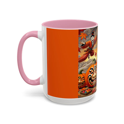 Halloween Rabbit’s Kabuki Jack-o’-Lanterns Colorful Mugs (11oz, 15oz)