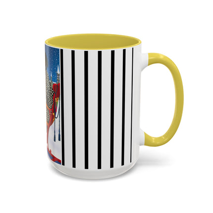 Elegant Winter Woman in Sleigh Colorful Mugs (11oz, 15oz)