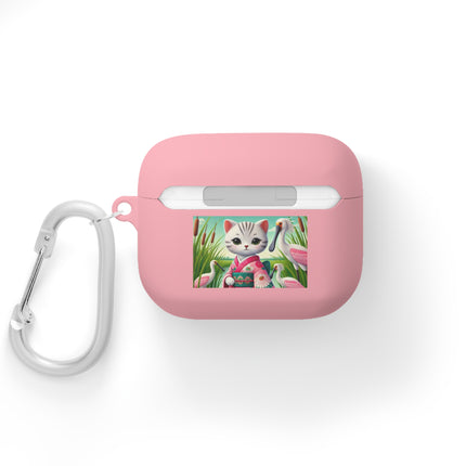 Geisha Kitten Strolls Among the Spoonbills AirPods and AirPods Pro Case