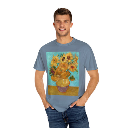 Vase with Twelve Sunflowers by Vincent van Gogh Unisex Garment-Dyed T-shirt