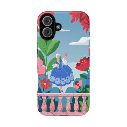 🌺🪭 The Lady Of The Grand Flower Terrace Phone Case – Art Deco Garden Elegance