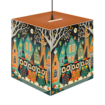 Night of the Trick-or-Treating Owlets Light Cube Lamp