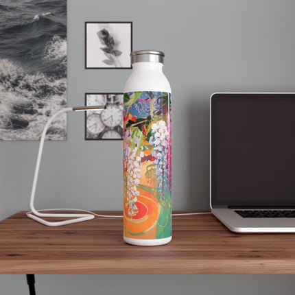Golden Wisteria Elegance Slim Water Bottle