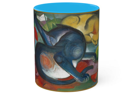 Two Cats, Blue and Yellow by Franz Marc Colorful Mugs, 11oz