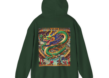 Tibetan Dragon Over Kabuki Duel – Heavy Blend™ Hooded Sweatshirt