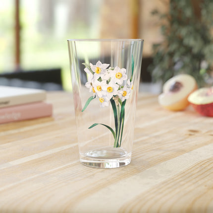 Chinese Sacred Lily Botanical Illustration by Pierre-Joseph Redouté Glass, 16oz