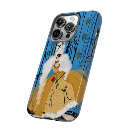 🎭🌹 The Lady At The Masquerade Gates Phone Case – Art Deco Fashion Illustration