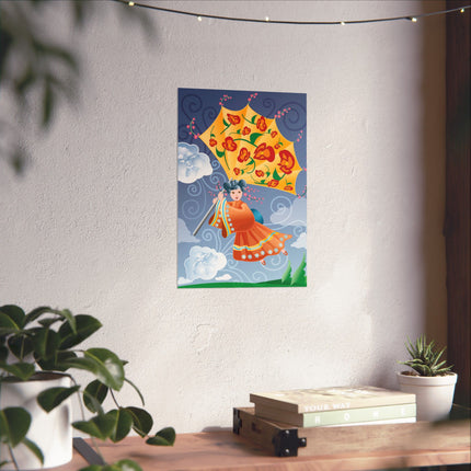 Flight of Blossoms Premium Matte Vertical Posters