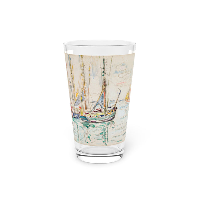 Sailboats in Quiet Harbor Glass, 16oz
