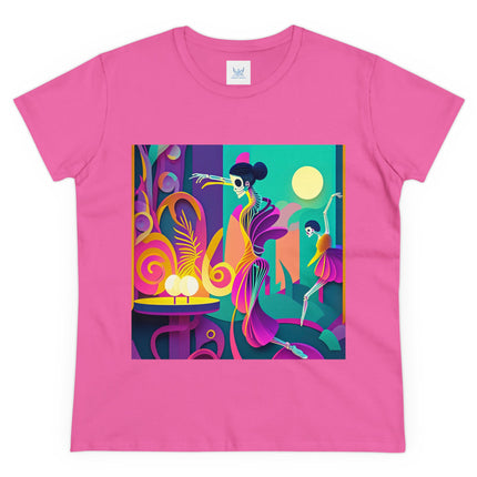 Dance of the Skeleton Ballerinas Women's Midweight Cotton Tee