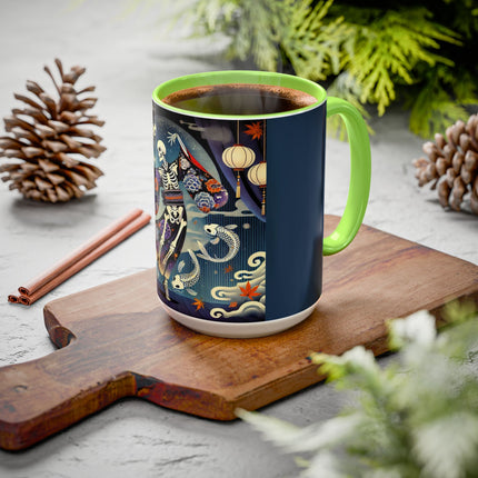 Skeleton Kabuki Performer Colorful Mugs (11oz, 15oz)