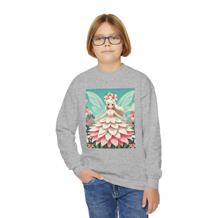 Lily Fairy in Bloom Youth Crewneck Sweatshirt – Grace, Renewal & Gentle Magic