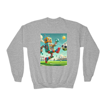 Kickoff Bot! Youth Crewneck Sweatshirt – Action, Energy & Game-Day Fun