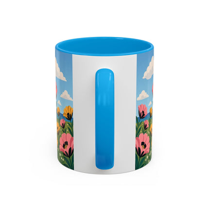 🌸⛵ The Seaside Blossom Promenade Colorful Mug – Art Deco Coastal Elegance