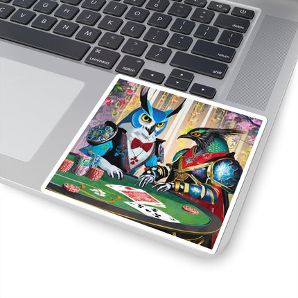 Cyberpunk Owl & Raven Kiss-Cut Stickers (4 Sizes)