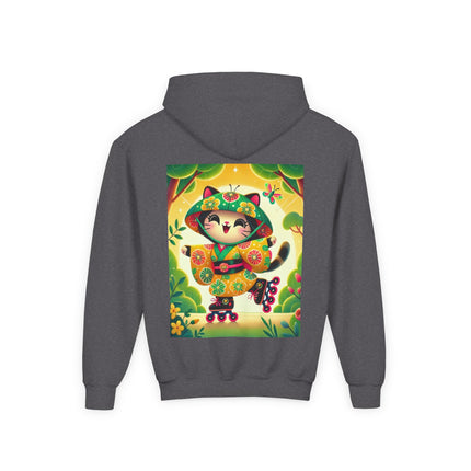 Firefly Dance on Wheels Youth Hooded Sweatshirt – Magical Motion & Playful Glow