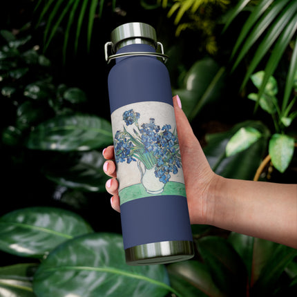 Irises by Vincent Van Gogh Copper Vacuum Insulated Bottle, 22oz
