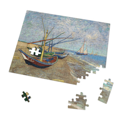 Fishing Boats on the Beach at Saintes-Maries by Vincent Van Gogh Puzzle (110, 252, 500-Piece)